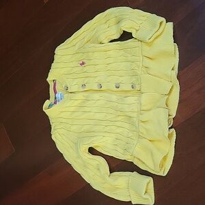 EUC Ralph Lauren Cable-Knit Cotton Peplum Sweater Cardigan